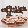 60 Pieces Cowboy or Cowgirl Hat and Boot Cupcake Toppers Western Birthday Cake Decorations Rodeo Cupcake Picks Baby Shower Toothpicks for Western Theme Party Favors Supplies (Brown)