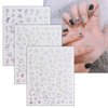 Aurora Holographic Nail Stickers, 16 Sheets Self-Adhesive Nail Decal Glitter Stars Heart Nail Art Decoration Design Supplies