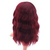 HNYBEE Dark Red Wig with Bangs for Women Short Wavy Bob Wigs 14 Inches Shoulder Length Synthetic Heat Resistant Wig Daily Party Cosplay Wig