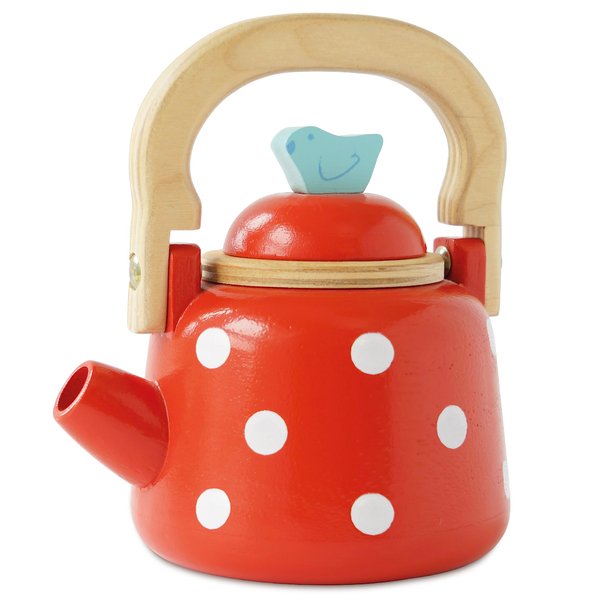 Le Toy Van - Honeybake Wooden Dotty Kettle - Breakfast Set Pretend Kitchen Play Toy Set | Girls or Boys Role Play Kitchen Accessories | Suitable for Boys and Girls