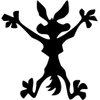 Wile Coyote Splat Vinyl Sticker for Car Window Bumper Truck Vinyl Decal Sticker Road Runner Splat Wiley Roadrunner 5 x 5 Inches Black