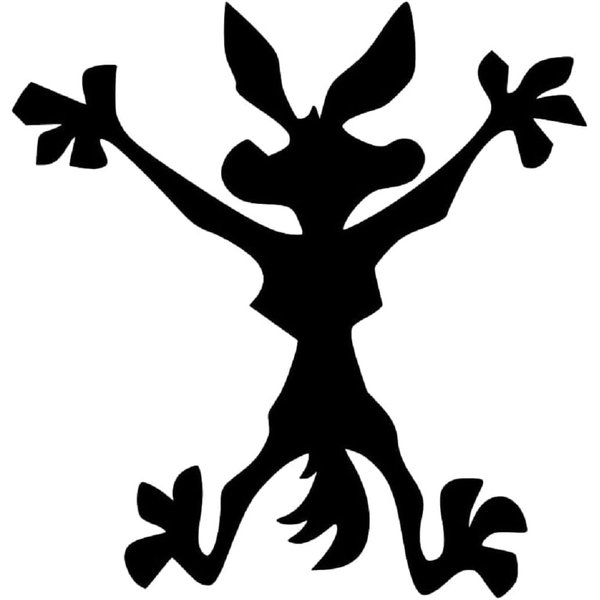 Wile Coyote Splat Vinyl Sticker for Car Window Bumper Truck Vinyl Decal Sticker Road Runner Splat Wiley Roadrunner 5 x 5 Inches Black
