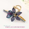 BARTOSI Copper Wire Flower Hair Claw Clips Blue Handmade Beaded Hair Clip Floral Hair Claw Clamps Hair Accessories for Women