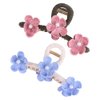 Leadigol 2PCS Elegant Pearl Flower Hair Claw,Flower Ponytail Holder Simple Hair Crab Clip Sweet Shark Clip for Women