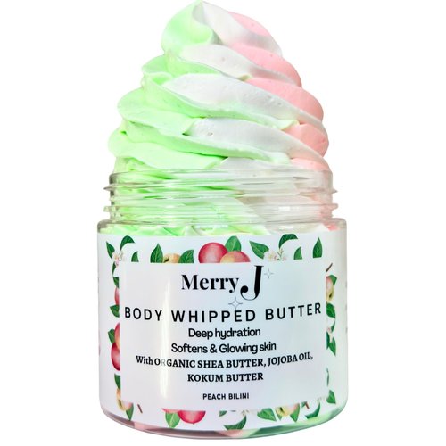 MerryJskin Body Whipped Butter Peach, Rainbow, Strawberry, Vanilla, Non-greasy, Lotion, Moisturizer, for your Party, Bithday gift, and Baby Shower (Rainbow)