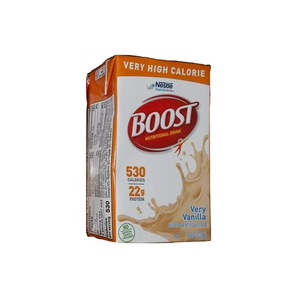 Boost Very High Calorie, 4390018216, Vanilla, 8oz Cartons (Case of 27)