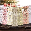 48-pack Muslin Cotton Canvas Wine Bottle Gift Bags w. Drawstring (Golden Stars, 6" x 14") - for Storage, Holiday Parties, Promotional Events by The Display Guys