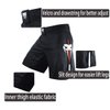SOTF Boxing Shorts for Men Training Fight Shorts Men MMA BJJ Shorts No Gi with Pocket Black S Waist 30.3-33 inch