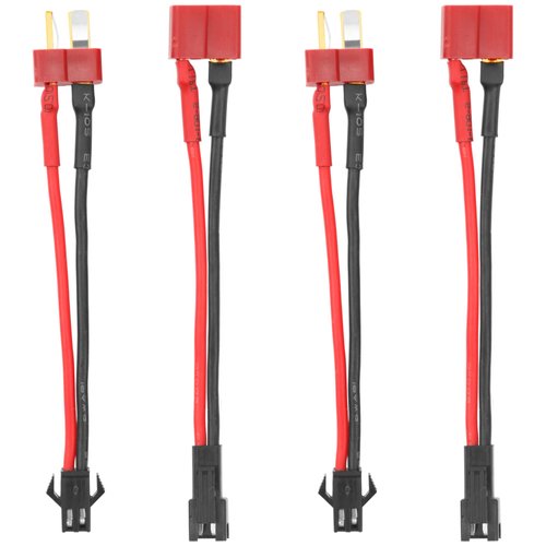 2Pairs Vgoohobby SM-2P Plug to Deans T Plug Adapter Male Female Connector with 18AWG 8CM Silicone Wire for RC Car Drone Boat Lipo Li-ion Battery