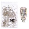 2880pcs SS6 2mm Crystals AB Nail Rhinestones Round Flatback Nail Art Glass Gems Beads Stones for Nails Decoration Jewels Accessories Crafts Eye Makeup Clothes Shoes (2880Pcs SS6)