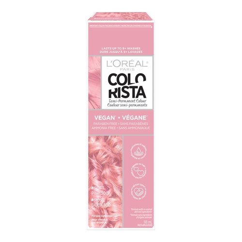 L'Oreal Paris Colorista Semi Permanent Hair Color for Bleached or Blonde Hair, Color Depositing Hair Mask Formula, Soft Pink