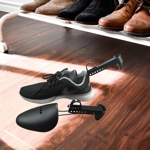 WAJJ 2 Pairs Plastic Shoe Tree Stretcher Shaper for Men Adjustable Length Shoes Holder Shaper Support(Black Men)