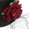 Small Top Hat Black Veil Hair Clip Flower Decor Top Hat Hair Accessories for Masquerade and Halloween