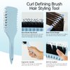 Curl Defining Brush, Curly Hair Brush with Boar Bristle and Side Groove Design, Curl Define Styling Brush for Curly Hair, Shaping and Defining Curls for Women Men to Reduce Pulling and Curl Separation