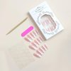 Pink French Tip Press on Nails Medium Almond Fake Nails Press ons with Chrome Designs Glossy Full Cover False Nails Mirror Cute Nail Tips Glue on Acrylic Nails for Women Manicure 24Pcs