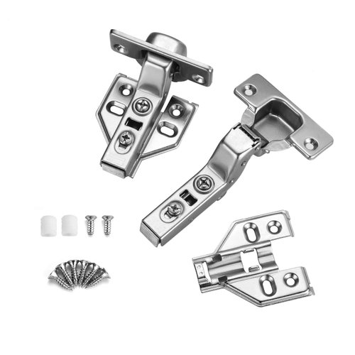 Luokim 2pcs Frameless Cabinet Door Concealed Hinges,Soft-Close,European Inset,Nickel Plated