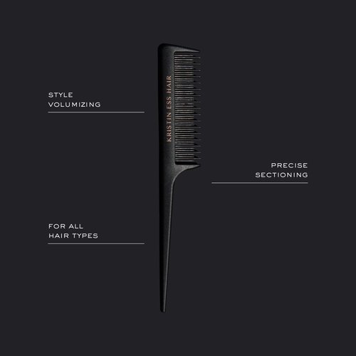 Kristin Ess Tail Comb - Hair Styling Tool for Volume + Height - Detangle, Smooth + Increase Shine - For All Hair Types & Salons