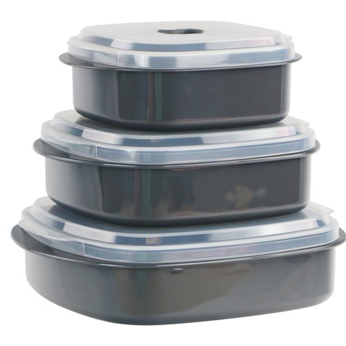 Reston Lloyd Microwave Storage, Adjustable Vent on Lids Cookware Set, Multiple Sizes, Gray