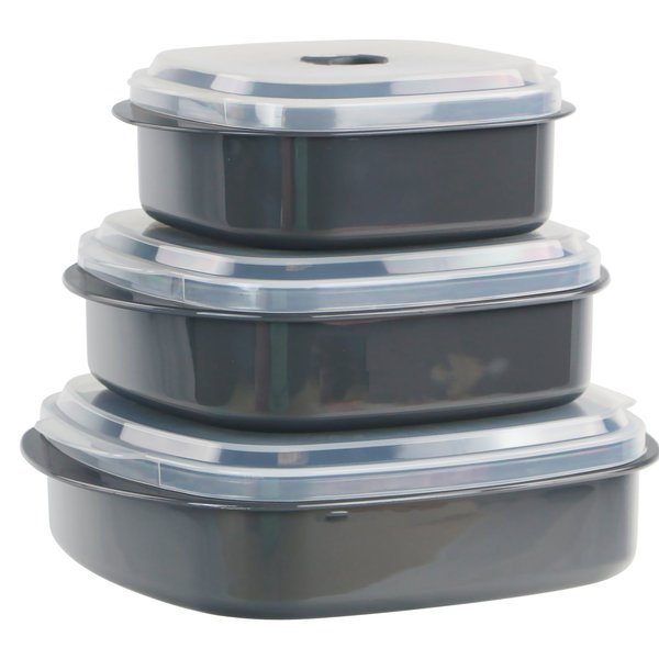 Reston Lloyd Microwave Storage, Adjustable Vent on Lids Cookware Set, Multiple Sizes, Gray