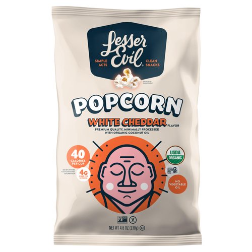 LesserEvil No Cheese Cheesiness Organic Popcorn, Premium Quality, Minimally Processed, No Vegetable Oil, 4.6 Oz