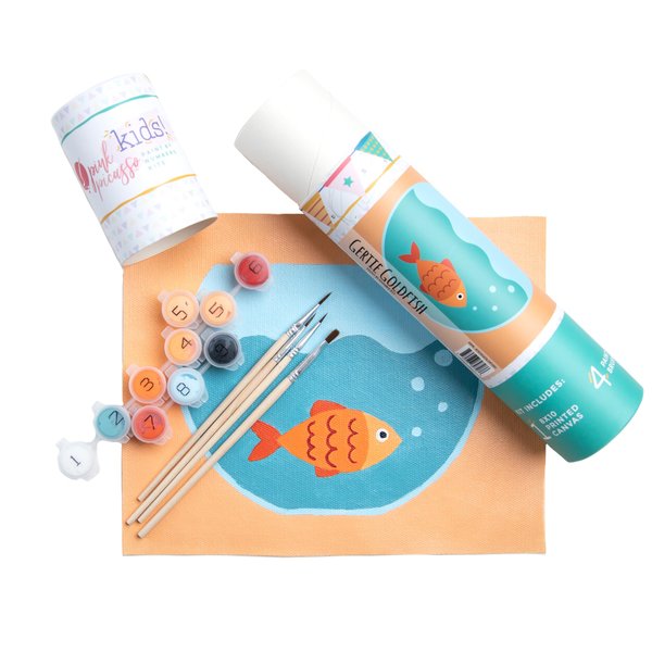 Pink Picasso Kits Paint by Number for Kids Ages 5-12 | DIY 8x10 Beginners Kids Paint Set Color by Numbers Canvas Painting Kits | As Seen On Shark Tank & Oprah's Favorite Thing (Gertie Goldfish)