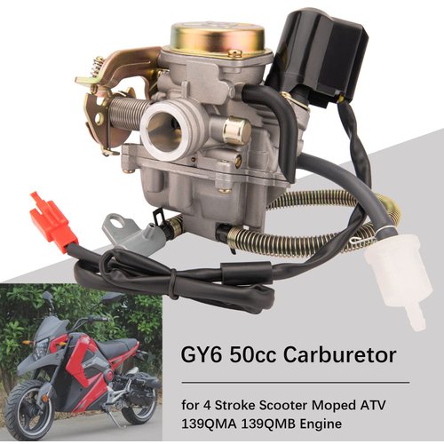 50CC Carburetor 4 Stroke GY6 High Performance 139QMB Carburetor for 49cc 50cc Scooter Moped PD18J Carb Engine, 50 cc Carburetor, 50cc Moped Carburetor + Intake Manifold by LOYPP