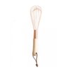 Angel's Peel Lounge Stainless Steel Egg Whisk with Wooden Handle - Ecofriendly Manual Hand Mixer, Egg Beater, Milk Frother, wire whisk, Hand Blender, Cake Tool and kitchen Gadget – Rose Gold