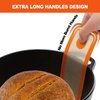 Silicone Bread Sling Oval and Round - Non-Stick & Easy Clean Reusable Oval Silicone Baking Mat for dutch oven. With Long Handles Sourdough Bread Baking mat tools supplier Liner,2 Orange Set