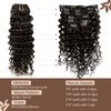 Hetto Curly Hair Extensions Clip in Human Hair #2 Darkest Brown Curly Clip in Extensions Human Hair Water Wavy Clip in Hair Extensions Human Hair 18 Inch 7Pcs 105g