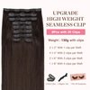 GOO GOO Clip in Hair Extensions Real Human Hair, 14inch 130g 9Pcs, 2A Light Brown, Remy Human Hair Extensions Clip ins for Women, Natural Human Hair