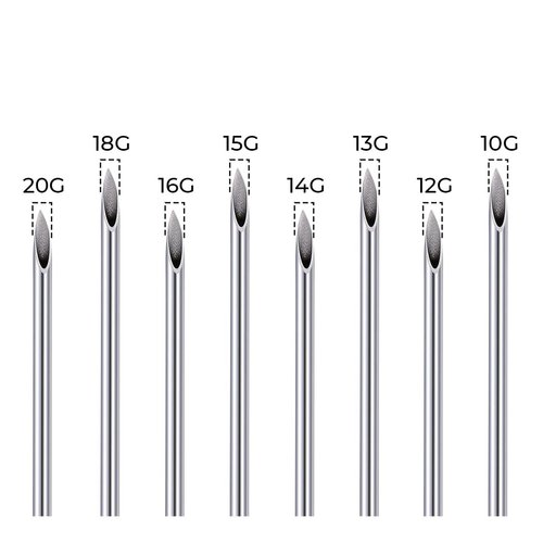 BodyJewelryOnline 10-Pack Piercing Needles Sealed and Sterlized - 9 Sizes to Choose From (12 Gauge)