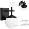 Ralbay Matte Black Wall Sconce, Mid Century Modern Black Wall Light Fixtures Milky Glass Indoor Wall Lamp for Home Decor Bathroom Kitchen Living Room Vanity Hallway (Exclude Bulb)