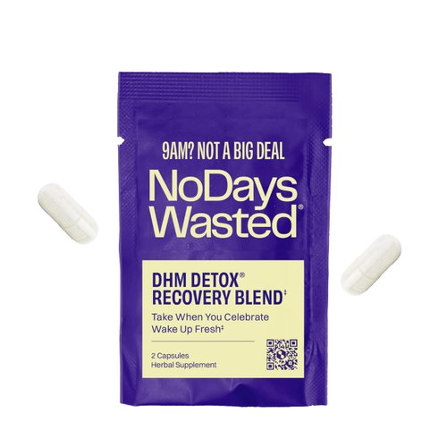 DHM Detox® - No Days Wasted® - New Look - Dihydromyricetin (DHM Supplement), Milk Thistle, Prickly Pear, B Vitamins, Hydration Electrolytes Blend-Take During Evening for Better Next Day and Recovery