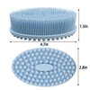 Exfoliating Silicone Body Scrubber Silicone Bath Brush Silicone Shower Loofah for Gentle Massage Skin Long Lasting Lathers Well Easy to Clean More Hygienic Than Traditional Loofah Body Brush (Blue)