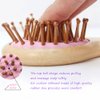 DakCik Mini Hair Brush, Natural Bamboo Air Cushion Kids Hairbrush, Travel Friendly Small Pocket Comb, Lovely Gift for Children, Girls, Ladies （2PCS） (pink)
