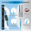 KevKev Lash Extension Kit Multi-Type Mixed Lash Clusters Kit Upper & Bottom Individual Lashes with Lash Bond and Seal Lash Remover Lash Applicator for Self Application (7D+30D+50D, D-5-16mix)
