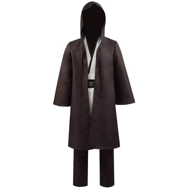 Rongxu Kids Tunic Costume Hooded Robe Outfits Full Set Halloween Cosplay Costume (White Full Set, Medium)