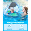LAYCOL Baby Swimming Float Inflatable Baby Pool Float Ring Newest with Sun Protection Canopy,add Tail no flip Over for Age of 3-36 Months