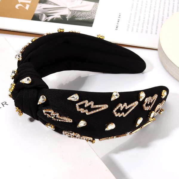 YAHPERN Lightning Bolt Headbands for Women Halloween Headbands Embellished Rhinestone Crystal Knotted Headbands Halloween Outfits Accessories Party Favors Gifts