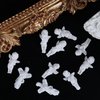 WOKOTO 90PCS White Embossed Angel Nail Charms For Acrylic Nails 3D Angel Baby Nail Art Charms Retro Baroque Cupid Designs Nail Art Accessories Jewelry Decorations For Women Nail Supplies