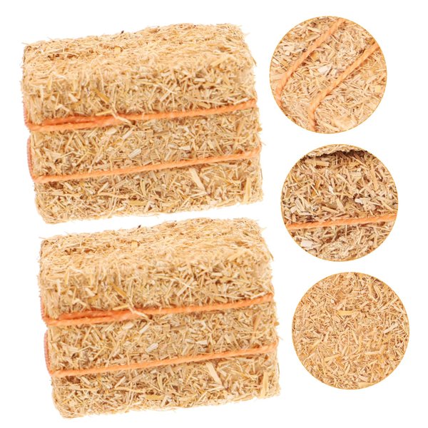 TOYANDONA 4pcs Dollhouse Haystack Miniature Haybales Faux Bale Micro Landscape Decoration Small Hay Bales Miniature Simulation Hayrick Hay Bale Cake Toppers Grass Bag Decoration Doll House