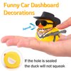 wonuu Car Rubber Duck Ornament Cool Car Accessories Duck Car Dashboard Decoration Special Prop Cowboy Hat Necklace, AK47