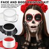 AOAZXBB White Black Red Face Paint Clown Makeup Kit for Kids Adults,Oil Based Face Body Paint with Brushes for Halloween Cosplay Zombie Vampire SFX Makeup Kit