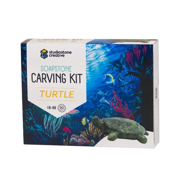 STUDIOSTONE CREATIVE DIY Arts & Crafts Carving Kit Kids Adults Turtle Sculpture Soapstone