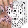 4 Sheets Rhinestones Halloween Stickers 3D Self Adhesive Spider Ghost Nail Art Stickers Glitter Luxury Charms Nail Decals Spooky for Women Halloween DIY Manicure Salon