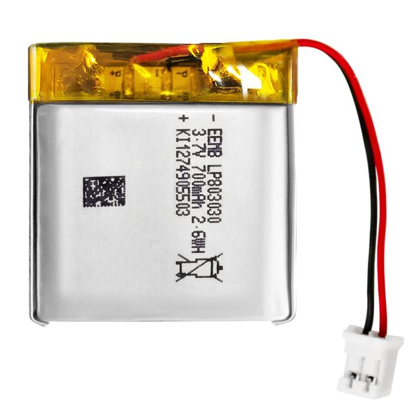 EEMB Lithium Polymer Battery 3.7V 700mAh 803030 Lipo Rechargeable Battery Pack with Wire JST Connector for Speaker and Wireless Device- Confirm Device & Connector Polarity Before Purchase