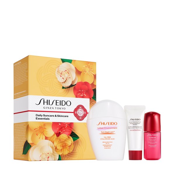 Shiseido Daily Suncare & Skincare Essentials - Includes Urban Environment Oil-Free Sunscreen SPF 42 (50mL), Deep Cleansing Foam (15mL) & Ultimune Power Infusing Concentrate (10mL) - $79