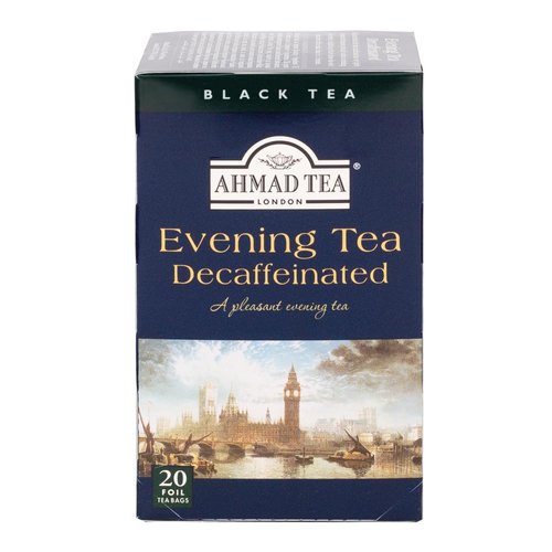 Ahmad Tea Black Tea, Decaffeinated Evening Teabags, 20 ct (Pack of 6) - Decaffeinated & Sugar-Free
