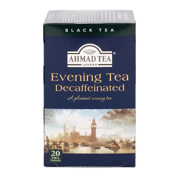 Ahmad Tea Black Tea, Decaffeinated Evening Teabags, 20 ct (Pack of 6) - Decaffeinated & Sugar-Free