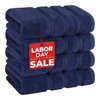 American Soft Linen Luxury Hand Towels for Bathroom, 100% Cotton Turkish 4 Piece Hand Towel Set, 600 GSM Hand Face Towels for Kitchen, Navy Blue Hand Towels